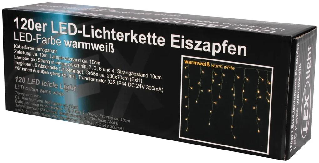 Linder Exclusiv Vianočný svetelný dážď 120 LED LK006W - Teplá biela