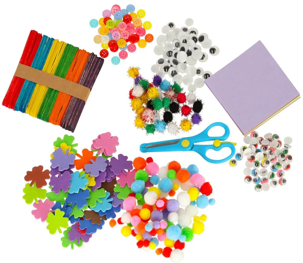 KIK Kreatívna sada 1200 dielov pre deti – ručné práce, korálky, drôty, nálepky