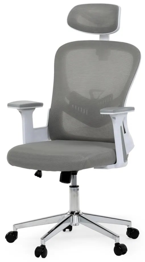 Kancelárska otočná stolička ROSE — sieť / látka, sivá