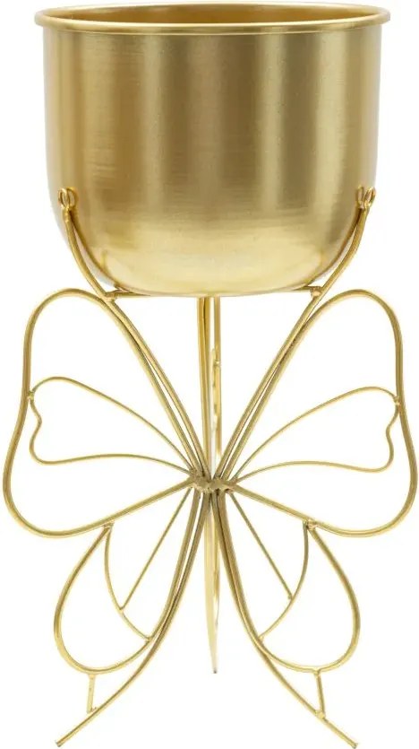 Kovový kvetináč Farfy 40 cm zlatý