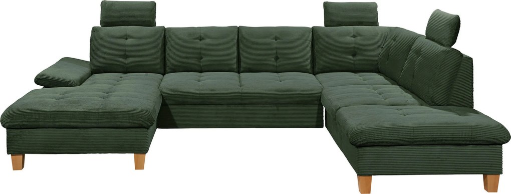 XXXLutz SEDACIA SÚPRAVA, textil, tmavozelená MID.YOU - Sedačky - 002220054208