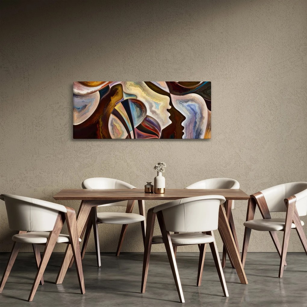Obraz - Abstrakcia hláv (120x50 cm)