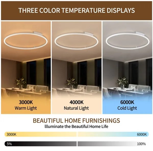 BRILAGI - LED stmievateľné svietidlo PORTOFINO LED/85W/230V pr. 120 cm strieborná+DO
