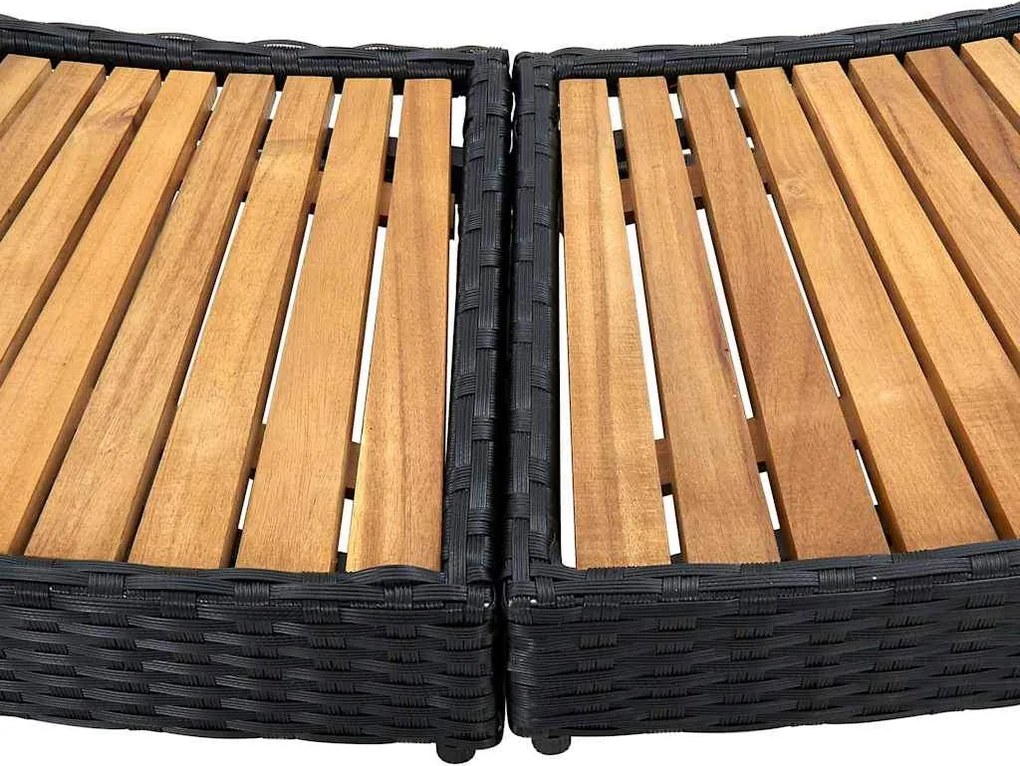 Rám k vírivke čierny polyratan a akáciové drevo