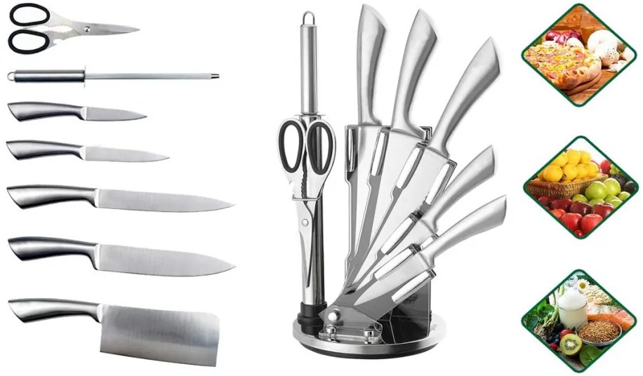 8- dielna sada nožov so stojanom