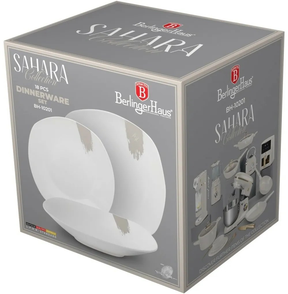 BerlingerHaus 18-dielna súprava tanierov Sahara, biela-krémová