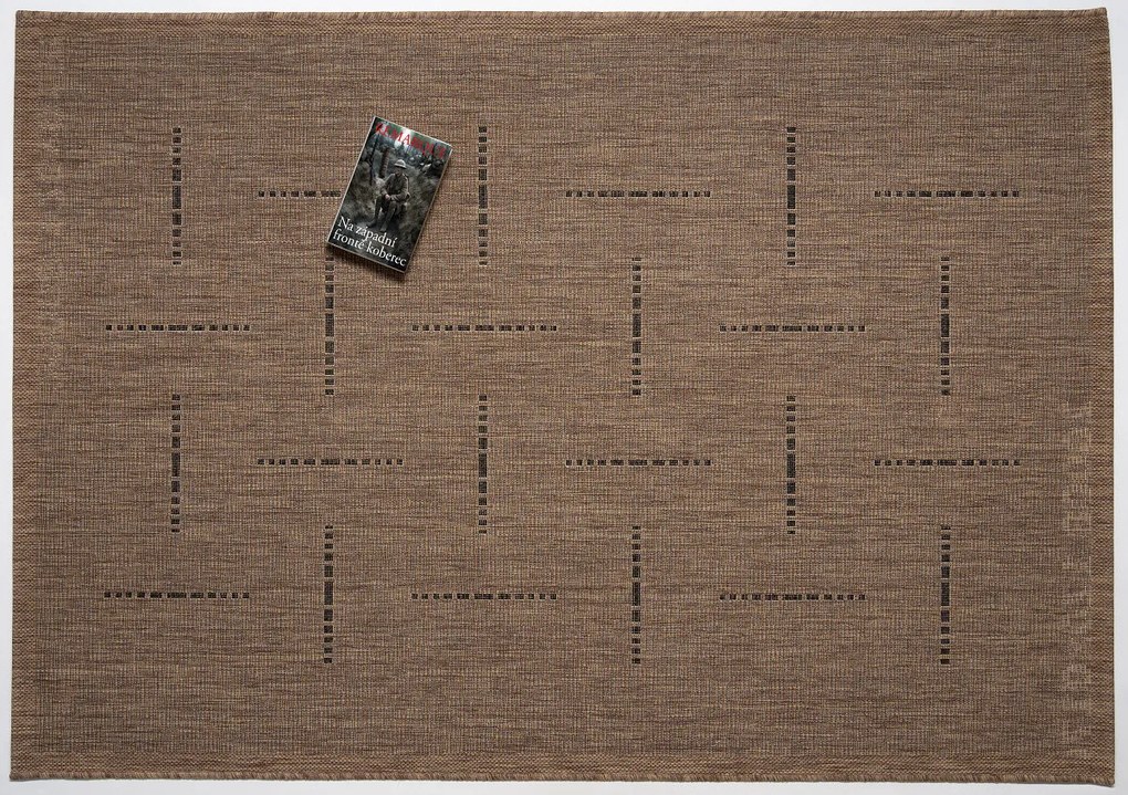 Devos koberce Kusový koberec FLOORLUX Coffee / Black 20008 Spoltex – na von aj na doma - 80x150 cm