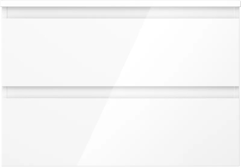 Mexen Orio, kúpeľňová skrinka 70 cm s hornou časťou, 2 zásuvky, biela lesklá, 91A10-07047-2-BFFC00