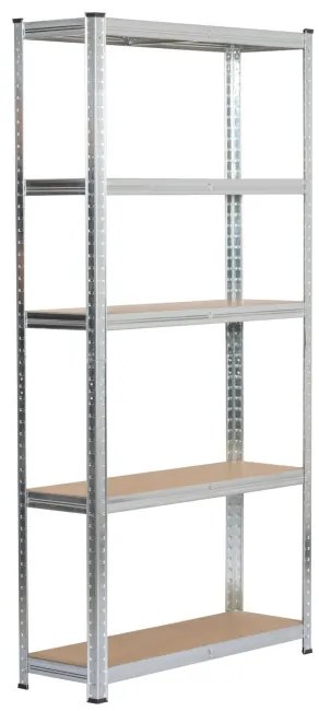 Kovový regál 90x30x180 cm strieborný