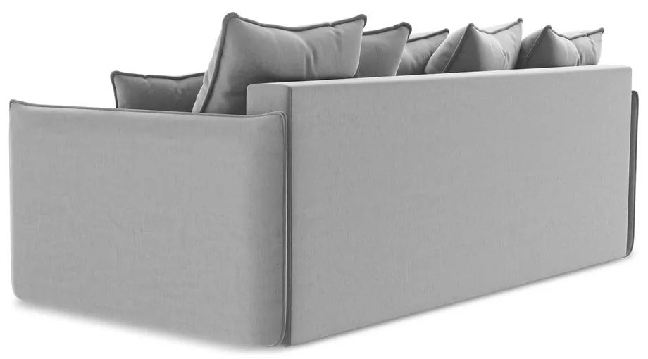 Svetlosivá zamatová rozkladacia/s úložným priestorom pohovka 225 cm Hula – Makamii