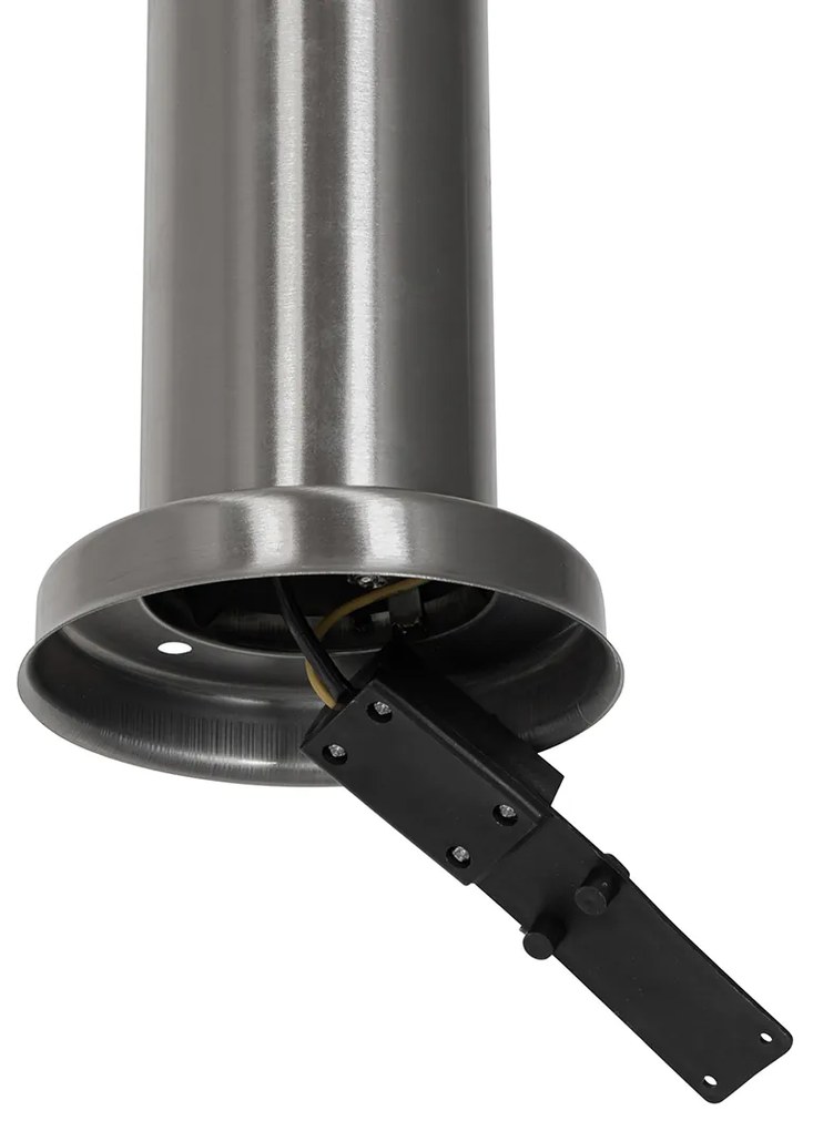 Moderná vonkajšia lampa na stĺp oceľ s opálom 80 cm IP44 - Rox