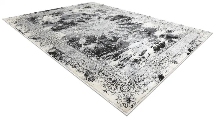 Moderný koberec VINCI 1407 Rozeta vintage, slonovinovo / sivý