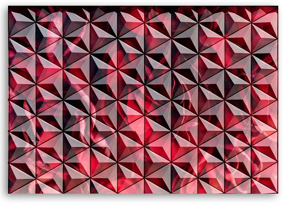 Obraz na plátně, Červená geometrie - 90x60 cm