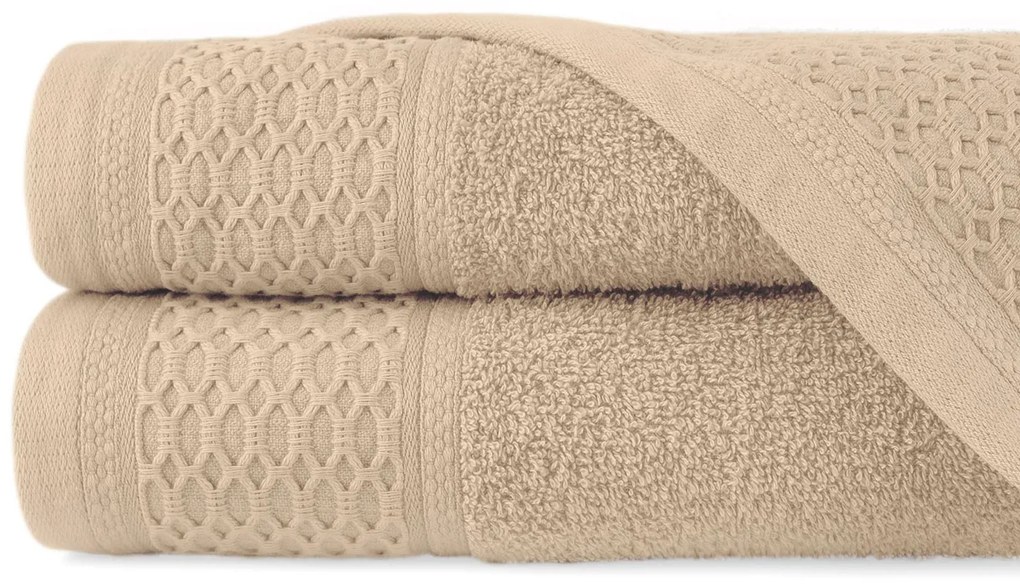 BAVLNENÉ UTERÁKY SOLANO SADA 1 KS 50X90 CM, 1 KS 70X140 CM CAPPUCINO