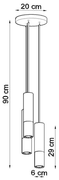 Sollux SL.1079 - Luster na lanku LAGOS 3xGU10/10W/230V čierna