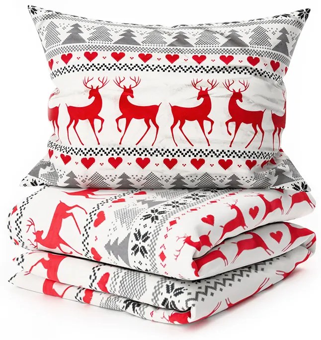 Flanelové obliečky DEER DREAMS biele Rozmer obliečky: 70 x 90 cm | 140 x 220 cm