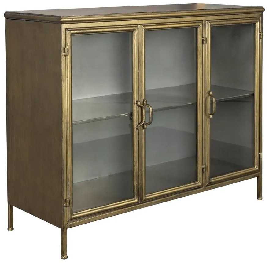 Kovová vitrína v zlatej farbe 100x80x38, 5 cm Gertlush – Dutchbone