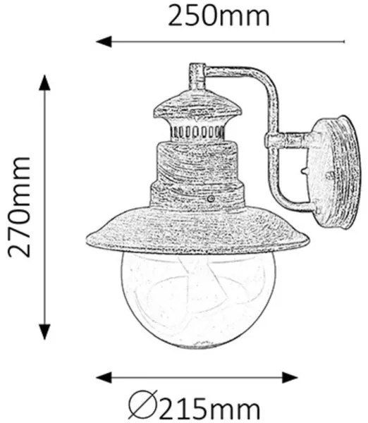 Rabalux 8163 - Vonkajšie nástenné svietidlo ODESSA 1xE27/60W /230V IP44