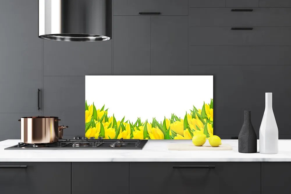 Sklenený obklad Do kuchyne Kvety príroda tulipány 140x70 cm
