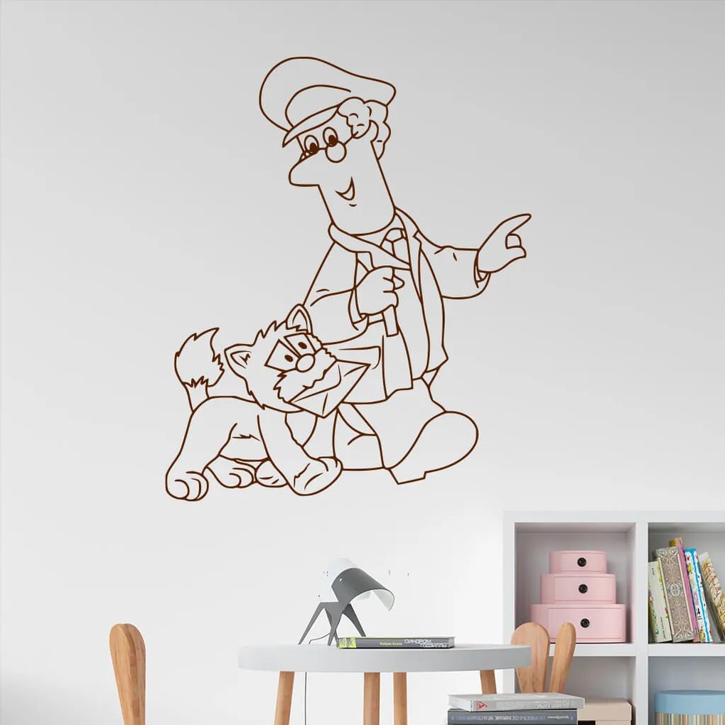 Veselá Stena Samolepka Poštár Pat Farba: žlutá, Veľkosť: 100 x 70 cm