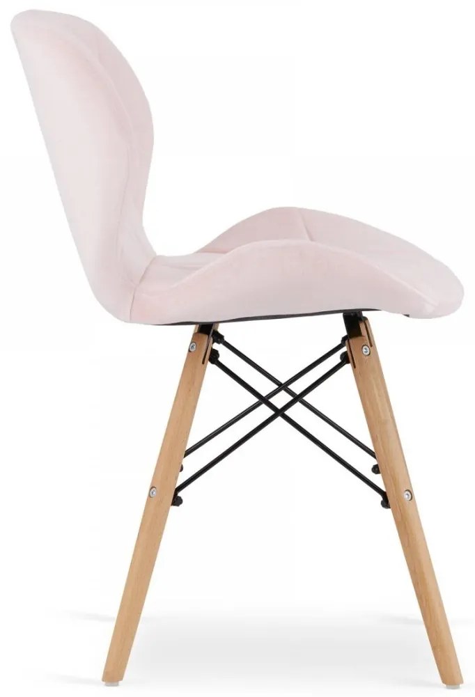 SUPPLIES LAGO Jedálenská velúrová stolička - ružová