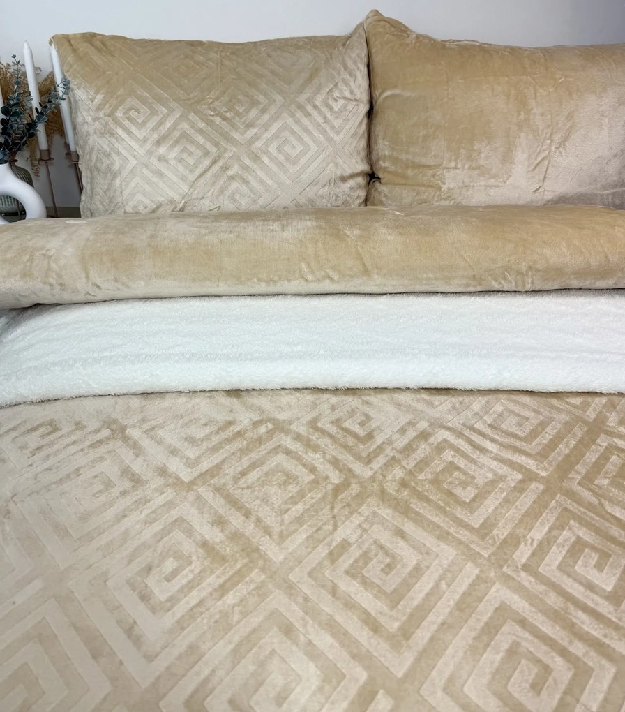 INTERMEDIC SK Posteľná obliečka Mikroplyš Snail béžová 140x200/70x90 cm – zapínanie na zips