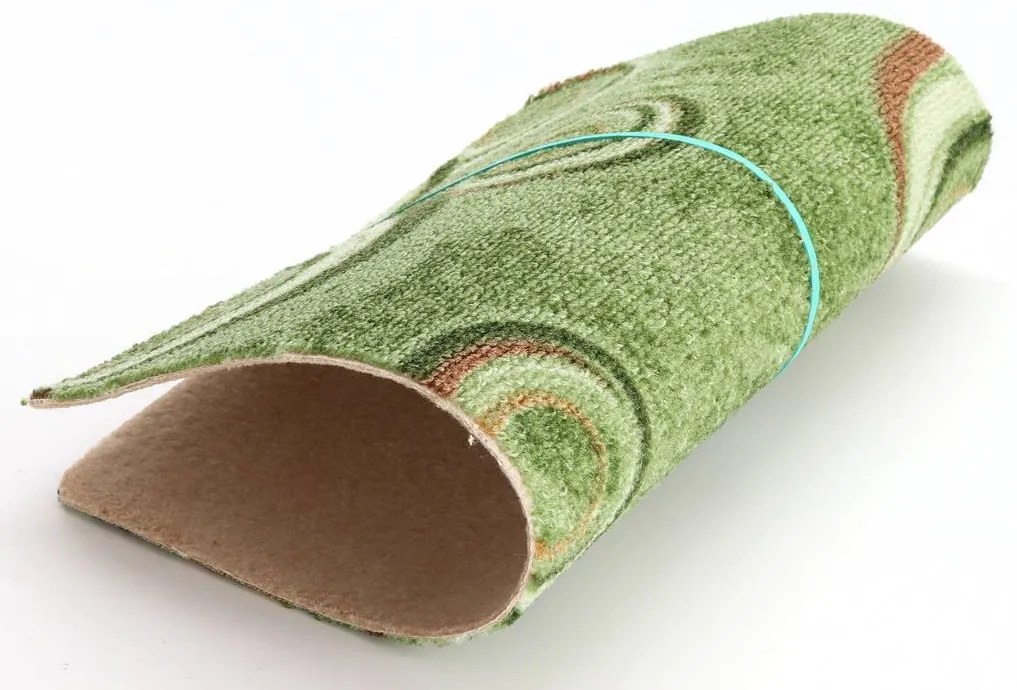 Koberec metráž Drops 24, na mieru, šíře 4m, zelená, filc, chodba / predsieň, ITC