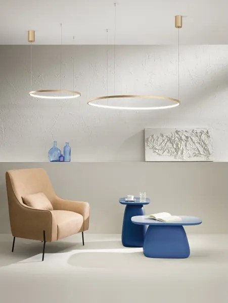 Ondaluce - LED stmievateľný luster na lane SOEL LED/28W/230V priemer 60 cm zlatý