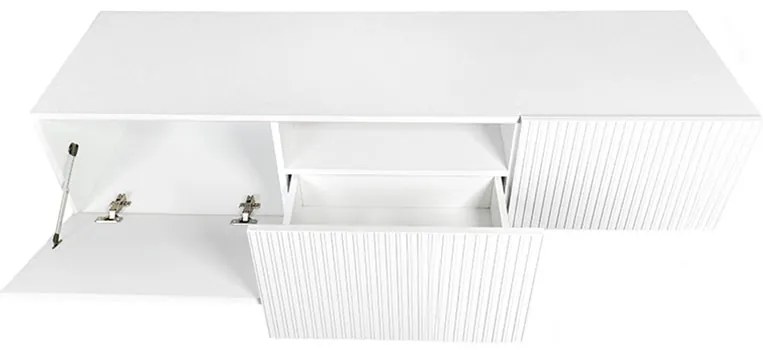 Závesný TV stolík Nicole 150 cm - biely / biely mat