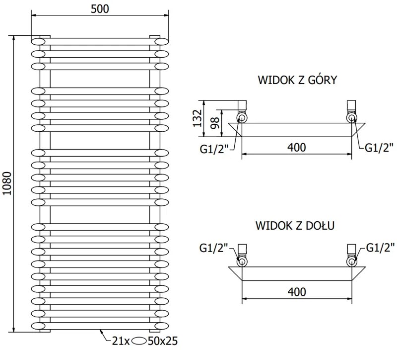 Mexen Akan vykurovacie teleso 1080 x 500 mm, 784 W, biela, W121-1080-500-00-20