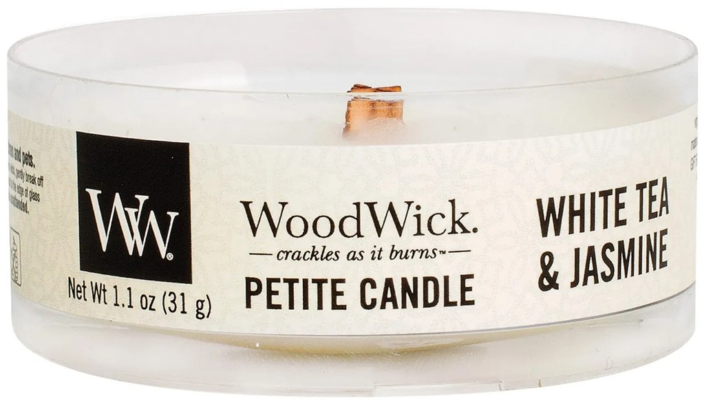 WoodWick vonná sviečka Petite White Tea & Jasmine