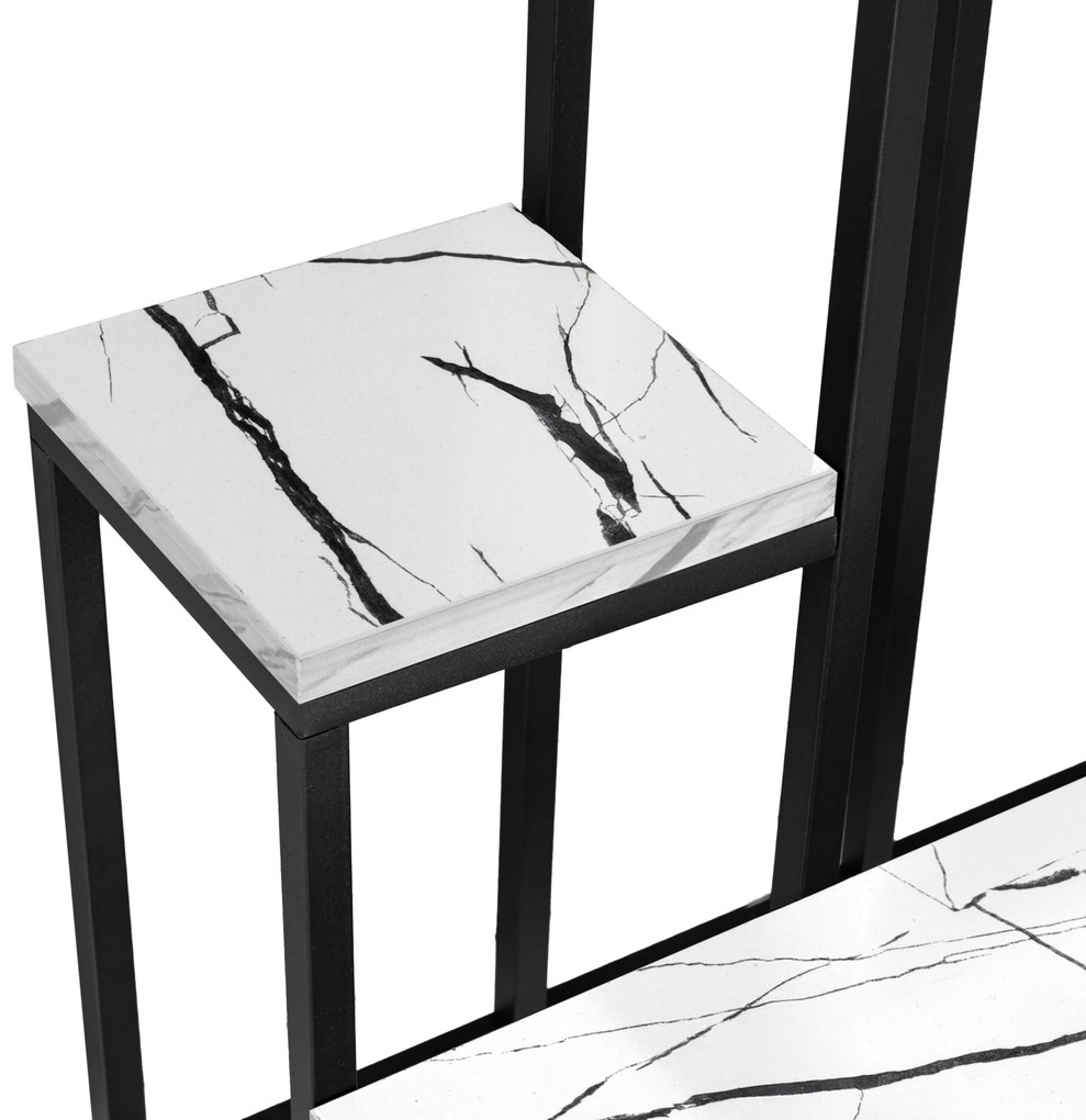 Kvetinový stojan ANTIRES biely mramor