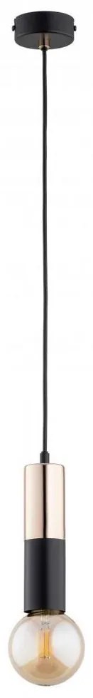 Luster na lanku BOLID 1xE27/60W/230V zlatá/čierna