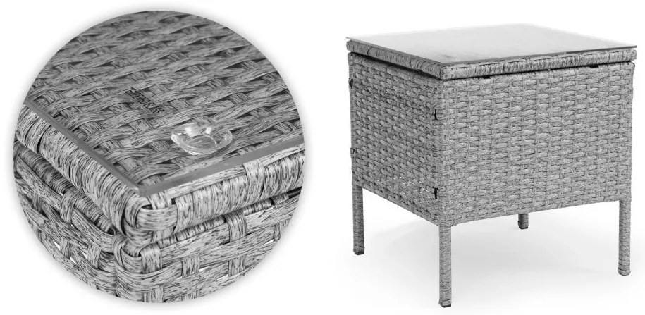 ZÁHRADNÝ SET CONO SLIM ŠEDÝ 2 x STOLIČKA + STOLÍK