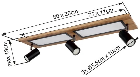 Globo 67306D1 - LED bodové svietidlo ULLA LED/24W/230V + 3xGU10/5W