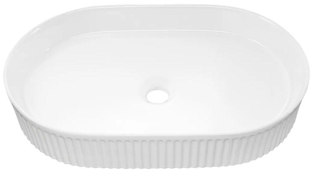 Závěsná skříňka Nova White I s deskou a umyvadlem 80 cm bílá