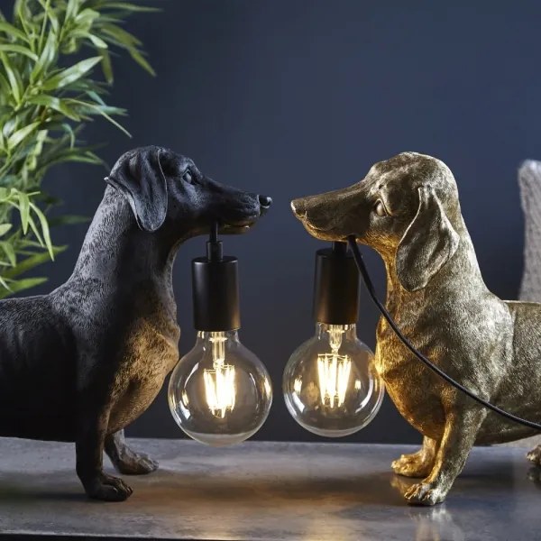 Endon 101188 - Stolná lampa DACHSHUND 1xE27/10W/230V čierna