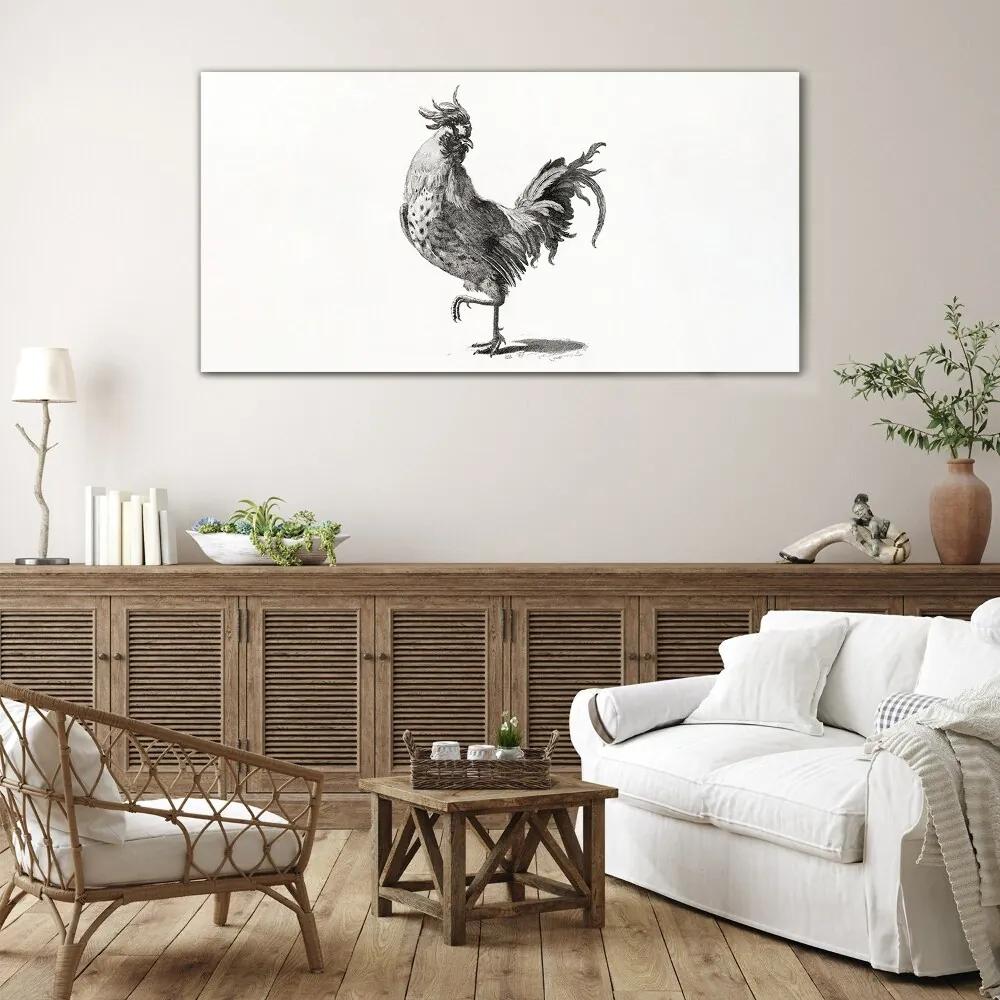 Obraz na skle Kreslenie zvierat vták kurča