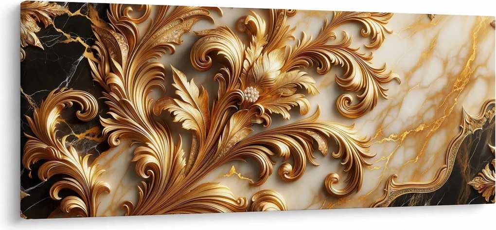 Obraz - Mramor so zlatom (120x50 cm)