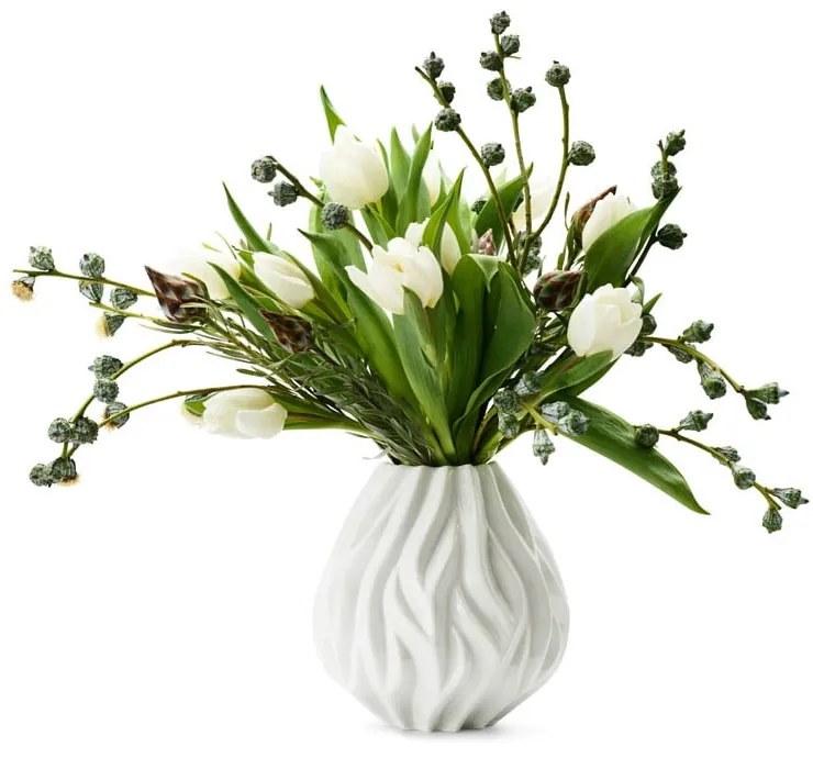 Biela porcelánová váza Morsø Flame, výška 15 cm