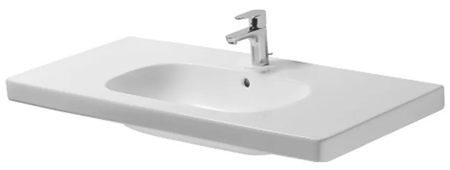 Duravit D-Code - Umývadlo 1050 x 480 mm, 1 otvor pre armatúru prepichnutý, biela 0342100002