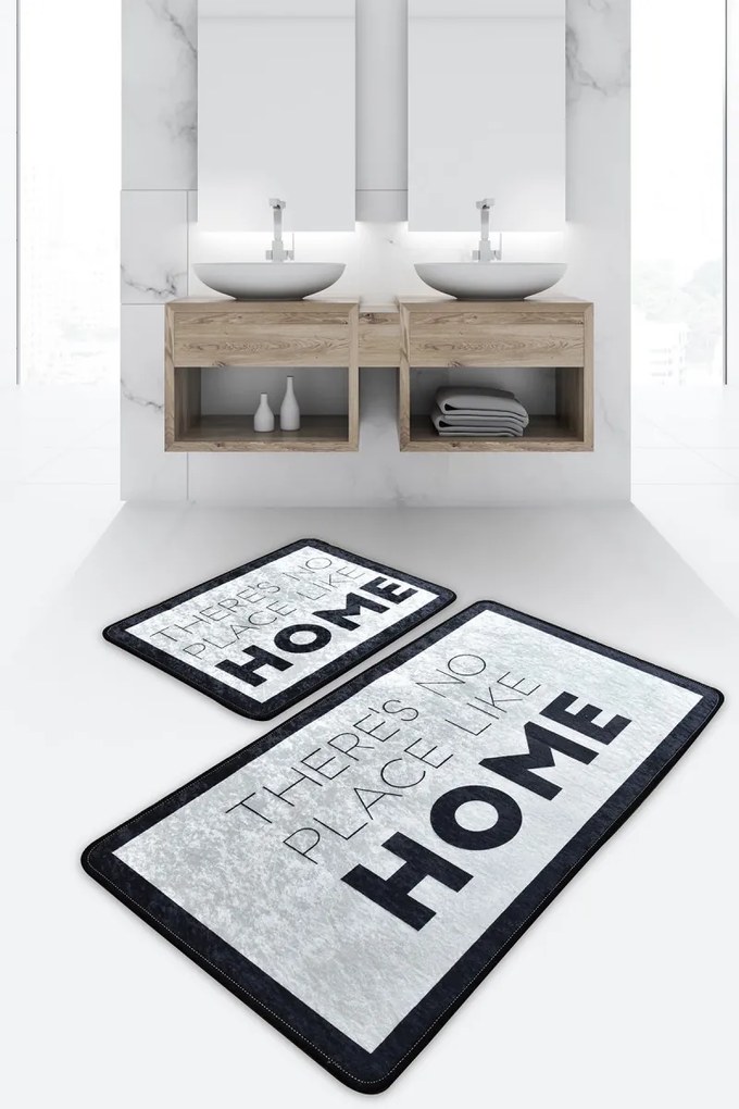 Súprava 2 kusov kúpeľňových predložiek Like Home čierna/biela
