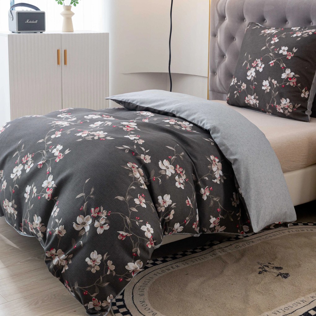 Flanelové obliečky z mikrovlákna BLOSSOM sivé Rozmer obliečky: 70 x 90 cm | 140 x 200 cm