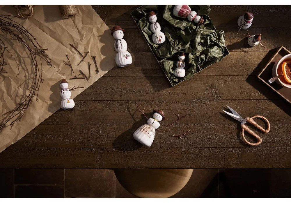 Porcelánová ručne maľovaná vianočná ozdoba ø 4 cm Hammershøi Snowman – Kähler Design