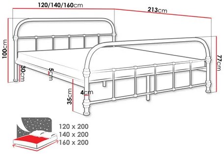 Manželská posteľ 160cm Sherita  (čierna). Vlastná spoľahlivá doprava až k Vám domov. 1122967