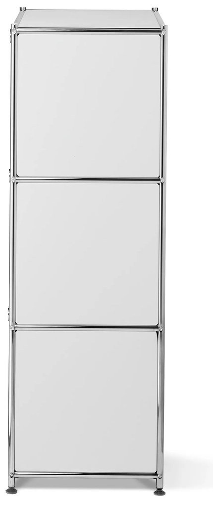 Kovový regál »CN3« s 3 výklopnými priehradkami, biely