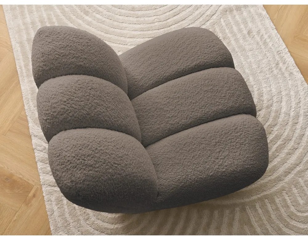 Taupe kreslo z textílie buklé Janissaire – Bobochic Paris