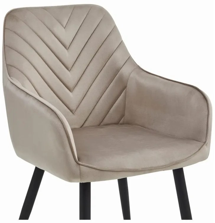 Kreslo NANA - tmavý béžový zamat / čierne nohy