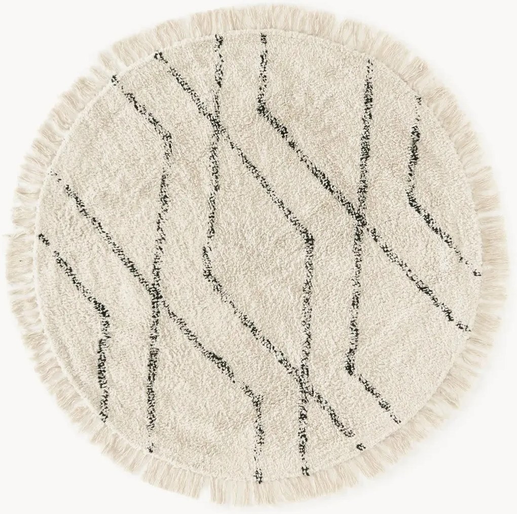 Okrúhly bavlnený koberec's diamantovým vzorom Bina