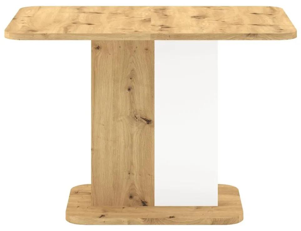 Tempo Kondela Jedálenský rozkladací stôl, dub artisan/biela, 110-145x68,6 cm, NETOX